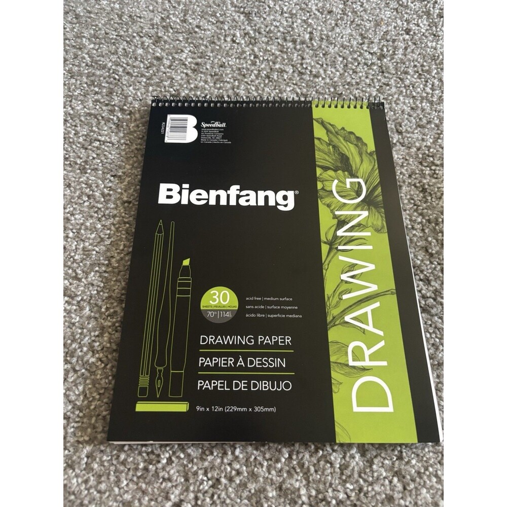 Bienfang Speedball 9x12 Spiral Drawing Paper Pad 70lb 30 Sheets Sketchbook